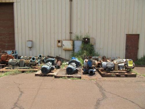 LOT ASST'D CORNELL PUMPS WITH BALDOR AND GE 100 HP, 50 HP, 30 HP, 25 HP, 20 HP MOTORS, (LOCATION: CH WAREHOUSE)