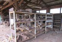 LOT ASST'D DOZER PARTS, TRACK SHOE, EXHAUST PIPE STACKS, RIPPER TIP TOOTHS,ETC., (LOCATION: TRACTOR SHED)