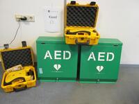 2 AED sets / defribrulator sets with cabinets