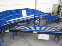  Noodstop (ESAP Systems BV) Transportband/ conveyorComplete Automated Comveyor System, comprising powered rise conveyor and gravity fall, with computer controlled delivery system.ﾠ As Lotted. 60+ meters of 26"( 66cm ) width belt drive conveyor.50+ meters 