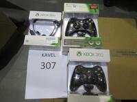 4x XBOX 360 wireless controller + 1 XBOX 360 headset