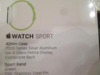 Composite Black, Green Sports Band, Stainless Steel Pin Apple Watch, 42MM.