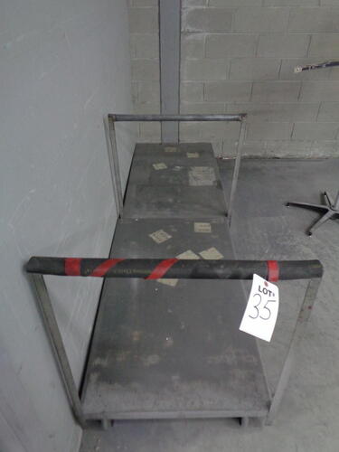 2 steel framed platform trollies