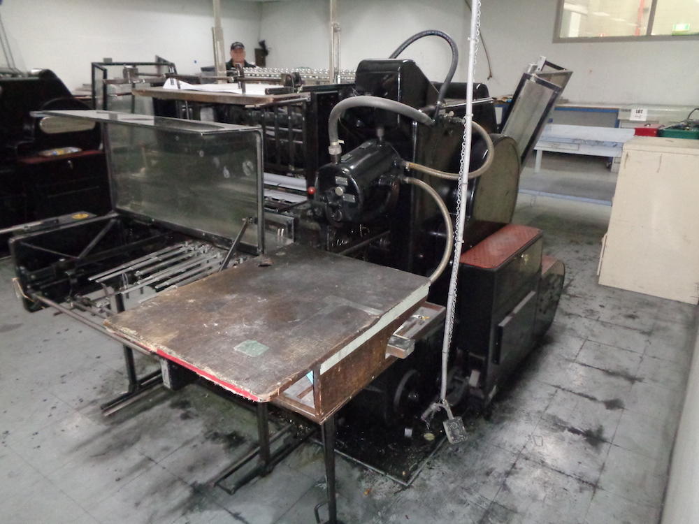 Original Heidelberg Printing press, Cylinder type, 54 x 72cm, 21 1/4 x