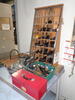 assorted timber press furniture, tools, rule and sundries