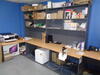 Workstation, laminated 8 section with shelving and 3 chairs - 2