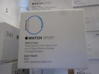 Composite Black, Blue Sports Band, Stainless Steel Pin Apple Watch, 38MM.