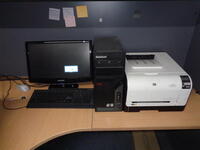 Desk top computer system and laser printer