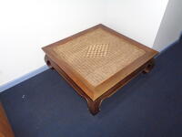 Timber framed coffee table and bench seat inc. folding bed