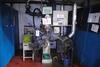 Dengensha Projection Spot Welding Machine, type NB-70-410-CEC, Ser. No. 01-7388, mfd. February 2002, capacity 70 kva, throat depth 420 mm. Complete with: Yajima part feeder, type MF-SIP-00716-155-1, Ser. No. 35272, mfd. 1999, and thermal exchange water