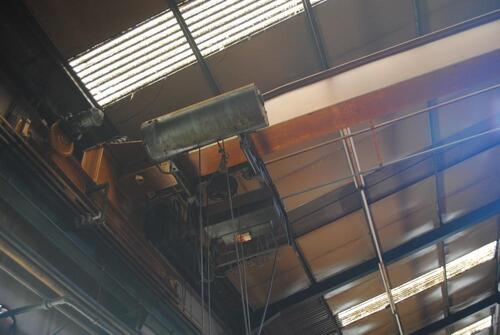 Munck 10 ton pendant controlled electric overhead crane, Ser. No. 1860, Approx. span 14m