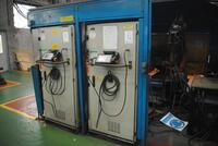 Robotic Welding Cell complete with 2 No ABB IRB 1400 M94A 5 axis robots & Controllers with teach pendants etc. Welding supply ARISTOROV Model LAL600R, Serial No. 551-709-1070 complete with Nederman welding fume extraction & indexing work pallet