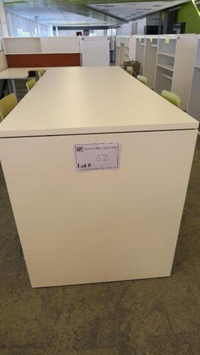 HERMAN MILLER AO2 COMPONENT CONFERENCE TABLE, 36" X 96", STANDING HEIGHT, WHITE LAMINATE. MSRP $1900
