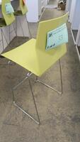 LOT OF 6, HIGHTOWER "FOUR CAST'2" HIGH CHAIR, 103CM, STACKABLE, CHROME FRAME, POLYMIDE SEAT, OLIVE. MSRP $595 EACH.