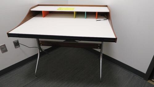 HERMAN MILLER "NELSON SWAG LEG" DESK, 28" D X 39" W X 34.5" H, MSRP $2781