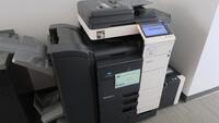 KONICA MINOLTA BIZHUB C754, S# A55V011000566, HIGH-SPEED, HIGH-VOLUME 45 PPM PRINT/COPY OUTPUT IN BOTH COLOR AND B&W, STANDARD DUAL SCANNING HANDLES UP TO 160 ORIGINALS PER MINUTE, ENHANCED INFO-PALETTE DESIGN WITH MULTI-TOUCH INTERFACE FOR FAST, INTUITIV