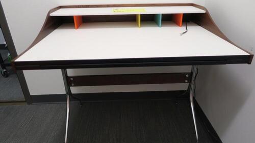 HERMAN MILLER "NELSON SWAG LEG" DESK, 28" D X 39" W X 34.5" H, MSRP $2781