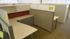 LOT OF 4 ARRANGED HIVE STYLE, HERMAN MILLER "CANVAS OFFICE LANDSCAPE" CUBICLES, BASIC CONFIGURATION AS FOLLOWS: 6' X 6' FOOTPRINT EACH, FT110 FRAMES, FT117 ARCHITECTURAL FEET, FT160 FINISHED ENDS, FT114 FRAME TOP SCREENS, FT128 CONNECTORS, FT380 FRAME TIL - 2