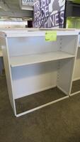 LOT OF 2, WHITE STEEL OPEN FACE STOREGE CABINET, FRONT AND BACK SHELF RAILS, FULLY ADJUSTABLE. W 48" X D 20" X H 56", CONFIGURED AS SHOWN. MSRP $750 EACH.