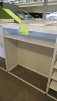 LOT OF 2, WHITE STEEL OPEN FACE STOREGE CABINET, FRONT AND BACK SHELF RAILS, FULLY ADJUSTABLE. W 48" X D 20" X H 56", CONFIGURED AS SHOWN. MSRP $750 EACH.