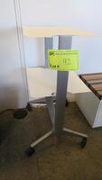 WHITE AND SILVER PRINTER STAND. MSRP $199.