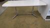 HERMAN MILLER "EVERYWHERE TABLE", SQUARE EDGE, SOFT RECTANGLE 36" X 72" TOP, WHITE LAMINATE, DUAL COULMN POLISHED BASE WITH SPANNER. MSRP $2380 - 2