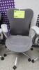 HERMAN MILLER "MIRA 2" PERFORMANCE WORK CHAIR, TILT LIMITER WITH SEAT ANGLE ADJUSTMENT, ADJUSTABLE ARMS, FLEXFRONT ADJUSTABLE DEPTH SEAT, BUTTERFLY SUSPENSION BACK, ADJUSTABLE LUMBAR SUPPORT, SEMI-POLISHED BASE WITH STUDIO WHITE FRAME, 2.5" STANDARD CASTE