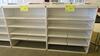 LOT OF 2, WHITE STEEL OPEN FACE STOREGE CABINET, FRONT AND BACK SHELF RAILS, FULLY ADJUSTABLE. W 48" X D 20" X H 56", CONFIGURED AS SHOWN. MSRP $750 EACH.