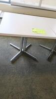 HERMAN MILLER "EVERYWHERE" TABLE, SQUARE TOP, 32" X 32", WHITE LAMINTAE, 28" HEIGHT, POLISHED 4 LEG BASE. MSRP $950