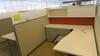 LOT OF 8 ARRANGED HIVE STYLE, HERMAN MILLER "CANVAS OFFICE LANDSCAPE" CUBICLES, BASIC CONFIGURATION AS FOLLOWS: 6' X 6' FOOTPRINT EACH, FT110 FRAMES, FT117 ARCHITECTURAL FEET, FT160 FINISHED ENDS, FT114 FRAME TOP SCREENS, FT128 CONNECTORS, FT380 FRAME TIL - 2