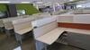 LOT OF 8 ARRANGED HIVE STYLE, HERMAN MILLER "CANVAS OFFICE LANDSCAPE" CUBICLES, BASIC CONFIGURATION AS FOLLOWS: 6' X 6' FOOTPRINT EACH, FT110 FRAMES, FT117 ARCHITECTURAL FEET, FT160 FINISHED ENDS, FT114 FRAME TOP SCREENS, FT128 CONNECTORS, FT380 FRAME TIL - 4