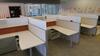 LOT OF 6 ARRANGED HIVE STYLE, HERMAN MILLER "CANVAS OFFICE LANDSCAPE" CUBICLES, BASIC CONFIGURATION AS FOLLOWS: 6' X 6' FOOTPRINT EACH, FT110 FRAMES, FT117 ARCHITECTURAL FEET, FT160 FINISHED ENDS, FT114 FRAME TOP SCREENS, FT128 CONNECTORS, FT380 FRAME TIL - 2