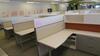 LOT OF 6 ARRANGED HIVE STYLE, HERMAN MILLER "CANVAS OFFICE LANDSCAPE" CUBICLES, BASIC CONFIGURATION AS FOLLOWS: 6' X 6' FOOTPRINT EACH, FT110 FRAMES, FT117 ARCHITECTURAL FEET, FT160 FINISHED ENDS, FT114 FRAME TOP SCREENS, FT128 CONNECTORS, FT380 FRAME TIL - 3