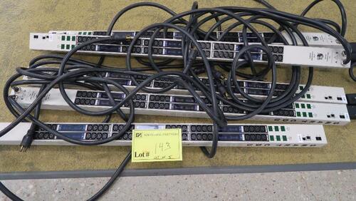 LOT OF 5, SERVER TECHNOLOGY "SMART CDU" MODEL CS-48VDY-L2130. SMART PDU, 0U, 48 X IEC C13 OUTLETS, 6 X LED AMP METERS, DUAL 3-PHASE WYE 30A INPUT W/ 2 X L21-30P CONNECTOR & CORD, 10FT (3M), (2) TEMPERATURE/HUMIDITY SENSOR CAPABLE. MSRP $955 EACH.