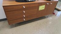 HERMAN MILLER "NELSON" THIN EDGE BUFFET, 4 DRAWERS, 2 RIGHT DOORS, FINISHED BACK. MSRP $7860