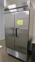 TRUE REFRIGERATOR, MODEL T-35, STAINLESS STEEL, 2 DOOR, SELF CONTAINED, 115Vac, 78.375" H X 39.5", 370 POUNDS. MSRP $3179