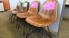 LOT OF 4, HERMAN MILLER "EAMES" MOLDED WOOD CHAIR, WIRE BASE, BLACK BASE FRAME FINISH, SANTOS PALLISANDER SEAT AND BACK. MSRP $1200 EACH. - 2