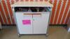 HERMAN MILLER "TENEO" SINGLE ISLAND 2 DOOR STORAGE CABINET WITH WORK SURFACE. MSRP $1500