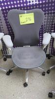 HERMAN MILLER "MIRA 2" PERFORMANCE WORK CHAIR, TILT LIMITER WITH SEAT ANGLE ADJUSTMENT, ADJUSTABLE ARMS, FLEXFRONT ADJUSTABLE DEPTH SEAT, BUTTERFLY SUSPENSION BACK, ADJUSTABLE LUMBAR SUPPORT, SEMI-POLISHED BASE WITH STUDIO WHITE FRAME, 2.5" STANDARD CASTE