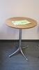 HERMAN MILLER "NELSON" PEDASTAL ROUND TABLES, 17" VENEER TOP, 26" TALL, POLISHED PEDASTAL BASE. MSRP $903