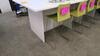 HERMAN MILLER AO2 COMPONENT CONFERENCE TABLE, 2 PIECE TOP, OVERALL MEASUREMENTS 60" X 144", STANDING HEIGHT, WHITE LAMINATE. MSRP $3800 - 2