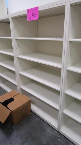 HERMAN MILLER "MERIDIAN" FREESTANDING BOOK CASE, 42" W X 68" H X 24" D, ALL STEEL, ADJUSTABLE SHELVES, WHITE, CONFIGURED AS SHOWN. MSRP $1043