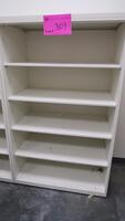 HERMAN MILLER "MERIDIAN" FREESTANDING BOOK CASE, 42" W X 68" H X 24" D, ALL STEEL, ADJUSTABLE SHELVES, WHITE, CONFIGURED AS SHOWN. MSRP $1043