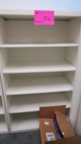 HERMAN MILLER "MERIDIAN" FREESTANDING BOOK CASE, 42" W X 68" H X 24" D, ALL STEEL, ADJUSTABLE SHELVES, WHITE, CONFIGURED AS SHOWN. MSRP $1043