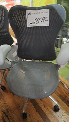 HERMAN MILLER "MIRA 2" PERFORMANCE WORK CHAIR, TILT LIMITER WITH SEAT ANGLE ADJUSTMENT, ADJUSTABLE ARMS, FLEXFRONT ADJUSTABLE DEPTH SEAT, BUTTERFLY SUSPENSION BACK, ADJUSTABLE LUMBAR SUPPORT, SEMI-POLISHED BASE WITH STUDIO WHITE FRAME, 2.5" STANDARD CASTE