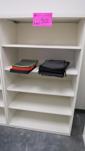 HERMAN MILLER "MERIDIAN" FREESTANDING BOOK CASE, 42" W X 68" H X 24" D, ALL STEEL, ADJUSTABLE SHELVES, WHITE, CONFIGURED AS SHOWN. MSRP $1043