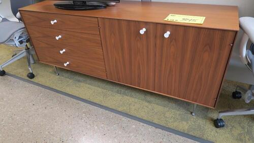 HERMAN MILLER "NELSON" THIN EDGE BUFFET, 4 DRAWERS, 2 RIGHT DOORS, FINISHED BACK. MSRP $7860