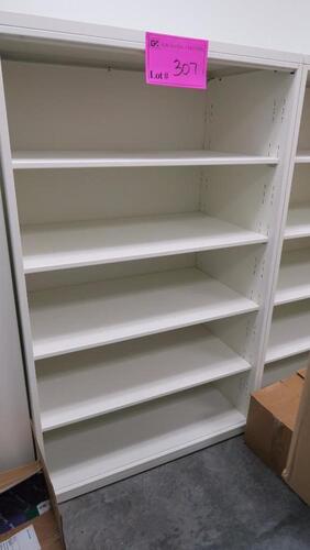 HERMAN MILLER "MERIDIAN" FREESTANDING BOOK CASE, 42" W X 68" H X 24" D, ALL STEEL, ADJUSTABLE SHELVES, WHITE, CONFIGURED AS SHOWN. MSRP $1043