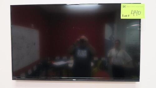 NEC 55" LED EDGE-LIT LCD COMMERCIAL GRADE MONITOR/TV, MODEL E554, FULL 1080P HD, WITH REMOTE AND WALL BRACKET, NO TABLETOP STAND. MSRP $1279