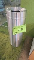 GLARO "NEW YORKER" SATIN ALUMINUM TRASH CAN, F1232SA, 32" X 12", FUNNEL TOP, 12 GALLON. MSRP $267